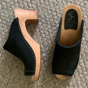 Black Cape Clogs Wooden Clog